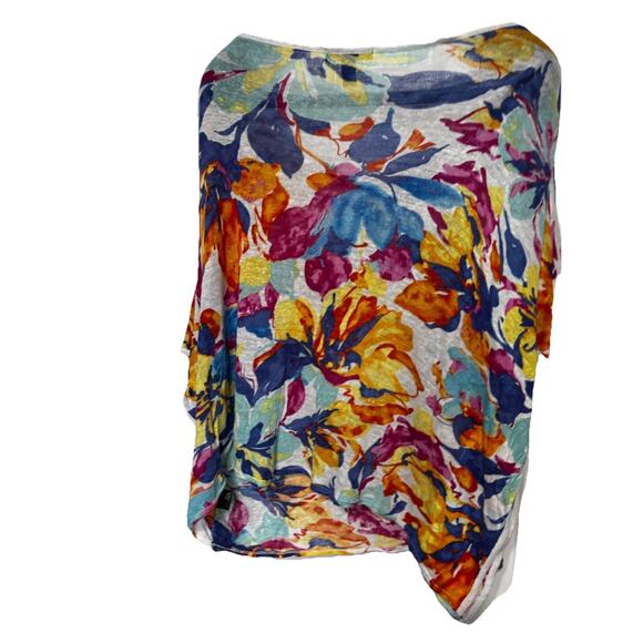 LRL Ralph Lauren Women Linen Shirt Tunic Colorful Floral Art Colorful XL Bright - Picture 3 of 6